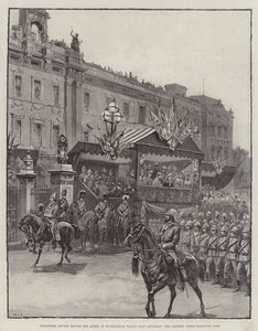 Frivillig gjennomgang før dronningen på Buckingham Palace Sist lørdag marsjerte Artists' Corps forbi