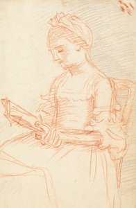 Sittende dame med bok av William Hoare