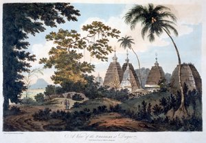 Pagoder i Deogur, 1787 (akvatint)