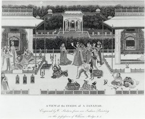 Utsikt over innsiden av en Zananah, gravert av William Skelton (1763-1848) av William Hodges
