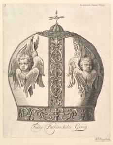 En gresk patriarkalsk krone - Tiara Patriarkalsk gresk Aubry de La Mottrayes reiser..., 1723-24. av William Hogarth