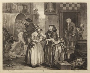 En prostituerts karriere, plansje 1 av William Hogarth