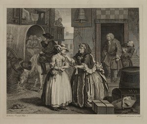 En prostituerte kvinnes karriere: Plate 1 av William Hogarth