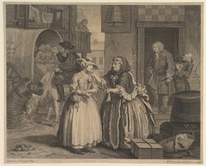 A Harlots Progress, Plate 1, før april 1732. av William Hogarth