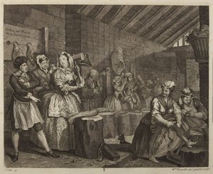 En prostituerts karriere, plansje 4 av William Hogarth
