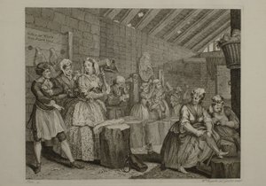 En prostituerts liv: plate 4 av William Hogarth