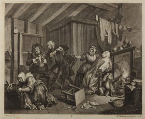 En prostituerts karriere, plansje 5 av William Hogarth