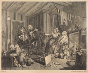 En prostituerte kvinnes livsløp: plate 5 av William Hogarth