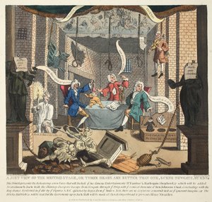 A Just View of the British Stage eller Three Heads are Better than One, 1724, illustrasjon fra 