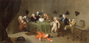 A Midnight Modern Conversation, ca. 1732 av William Hogarth
