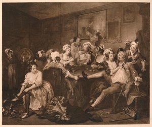 A Rakes Progress - 3: The Orgy, 1733. av William Hogarth