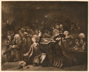 A Rakes Progress - 6: The Gaming House, 1733. av William Hogarth