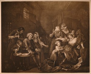 A Rakes Progress - 7: Fleet Prison, 1733. av William Hogarth