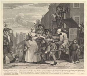 A Rakes Progress, Plate 4, 25. juni 1735. av William Hogarth