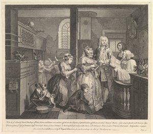 A Rakes Progress, Plate 5, 25. juni 1735. av William Hogarth