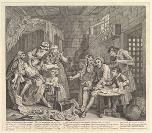 A Rakes Progress, Plate 7, 25. juni 1735. av William Hogarth