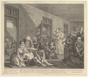 A Rakes Progress, Plate 8, 25. juni 1735. av William Hogarth