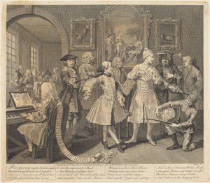 En rakkerkarriere: plansje 2 av William Hogarth