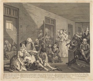 En libertiners karriere: plate 8 av William Hogarth