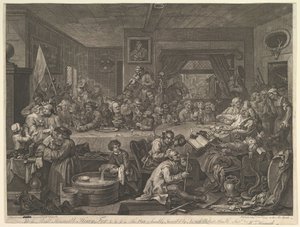 An Election Entertainment, Plate I: Four Prints of an Election, 24. februar 1755. av William Hogarth