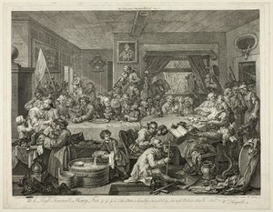 An Election Entertainment, plate en fra Four Prints of an Election av William Hogarth