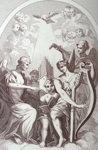 Burlesk på Kents altertavle på St Clement Danes av William Hogarth