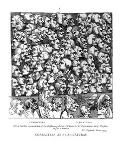 Karakterer og karikaturer, 1743 av William Hogarth