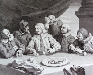 Columbus bryter egget av William Hogarth