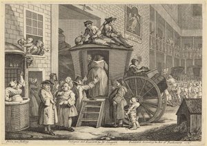 Gårdsplass ved en landlig kro av William Hogarth