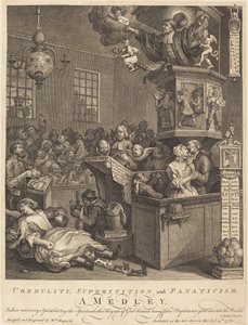 godtroenhet, overtro og fanatisme av William Hogarth