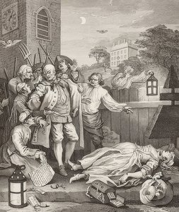 Grusomhet i perfeksjon. Fra: Grusomhetens fire stadier / Grusomhetens fire stadier. 1751 av William Hogarth