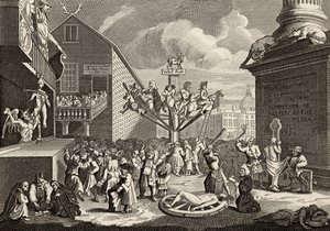 Emblematisk trykk av Sørsjøen, fra «The Works of William Hogarth», utgitt 1833 (lito) av William Hogarth