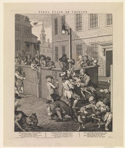 Første stadium av grusomhet av William Hogarth