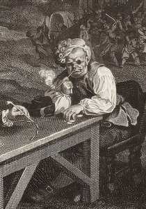 Fire utskrifter av et valg / De generelle valgene. Ark 2: Canvassing for Votes (detalj, se også bildenummer 51281). 1757 av William Hogarth