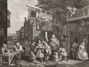 Fire utskrifter av et valg / De generelle valgene. Ark 2: Søk etter stemmer. 1757 av William Hogarth