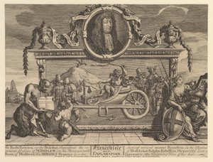 Frontispice og dens forklaring: Tolv store illustrasjoner for Samuel Butler..., februar 1725-26. av William Hogarth