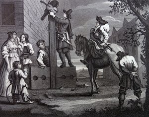 Frontispice til Samuel Butlers "Hudibras" av William Hogarth