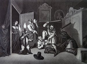Frontispice til Samuel Butlers "Hudibras" av William Hogarth