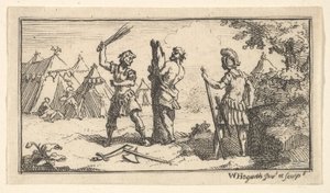 Fustigatio John Beaver, romerske militære straffer, 1725, etter 1725. av William Hogarth