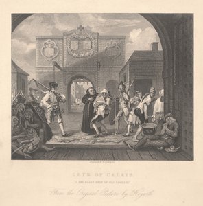 Porten til Calais, gravert av William Radclyffe (1783-1855) av William Hogarth