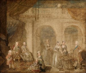 Georg II, konge av England, og hans familie av William Hogarth