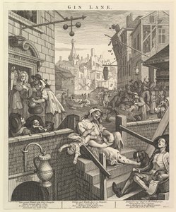 Gin Lane, 1. februar 1751. av William Hogarth