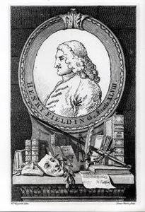 Henry Fielding (1707-54) i en alder av førtiåtte, gravert av James Basire av William Hogarth