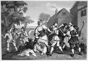 Hudibras The Knight underkaster seg Trulla av William Hogarth