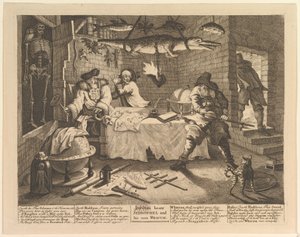 Hudibras slår Sidrophel og mannen hans Whacum av William Hogarth