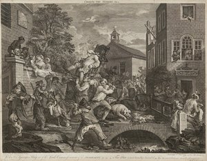 Humors of An Election (sett med fire) (gravering) av William Hogarth