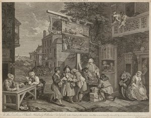 Humors of An Election (sett med fire) (gravering) av William Hogarth