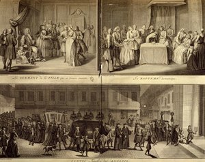 Dom over ung gravid kvinne, dåp og begravelse av William Hogarth