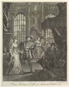 Kong Henrik den åttende og Anna Bullen, ca. 1728. av William Hogarth