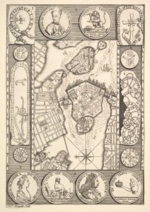 Kart over Stockholm Aubry de La Mottrayes reiser gjennom Europa, Asia og inn i del..., 1723-24. av William Hogarth